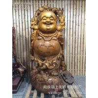 香樟五子弥勒佛根雕木雕手工木制工艺品家居会所大厦摆件厂家直销