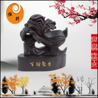 厂家直销黑檀木雕摆件***白菜百财聚来木质工艺礼品办公家居摆设
