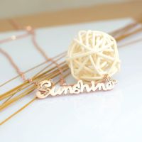 新款何以笙簫默明星唐嫣同款女款 sunshine玫瑰金字母項鏈頸鏈