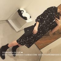 【YESWOMEN】小宜定制春夏装女装新款 长款星星印花衬衫 立领衬衣