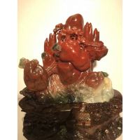 收藏精品 天然桂林鸡血玉雕件摆件