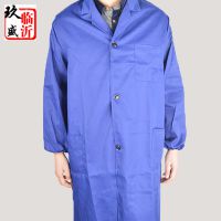 生产销售 蓝色长袖劳保大褂 耐磨防尘搬运工大褂工作服