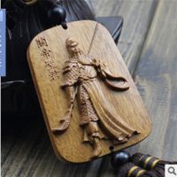 立体木雕关公汽车挂件 ******汽车装饰品 促销礼品批发