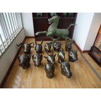 青铜器工艺品 圆明园 十二生肖 龙 蛇 马 羊兽首摆件影视道具古玩收藏