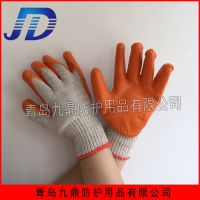 厂家直销七针棉线内衬乳胶涂层劳保手套耐油耐酸碱工业防护用品