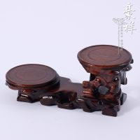 杂木奇石底座 实木质随形根雕底座 紫砂壶圆形两圆高低底座座子