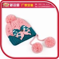 针织保暖儿童小鹿角造型帽 卡通护耳帽 毛线帽宝宝动物帽子