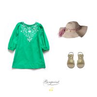 新品秋款 精品童装儿童女童全棉刺绣裙 9分袖长裙 厂家直销