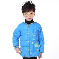 儿童运动棉衣童装 秋冬款童棉衣纯色保暖棉服卡通印花中小童棉衣