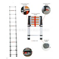 外贸伸缩梯子 家用梯铝合金梯子 伸缩单梯竹节梯 2-3.8米