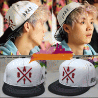 BRATSON 帽子EXO朴灿烈鹿晗泫雅同款平檐帽街舞帽棒球帽帽子批发