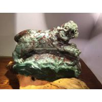 收藏精品 天然桂林鸡血玉雕件摆件