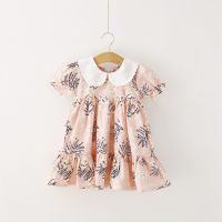 女童连衣裙 荷叶边蛋糕裙 公主裙 纯棉印花不掉色  3-29-19095