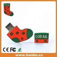 厂家供应圣诞袜子圣诞袜子U盘4g  开模定制节庆礼品优盘质优价廉