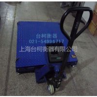供应上海台柯容姐家的秤叉车可上小地磅/液压手推车小地磅 平台秤 方便快捷液压手推车地磅