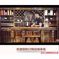 防腐实木酒架 红酒展示架 葡萄酒酒柜 酒吧吧台 酒店酒柜 整套发货