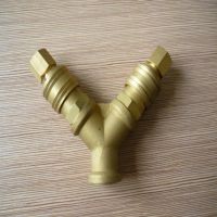 1/4",3/8",1/2"黄铜Y型l三通德式内丝接头 快速接头