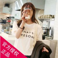 韩国代购服装货源againpeco时尚运动字母T恤/招代理/HTT99354