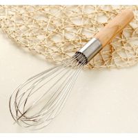烘焙工具 不銹鋼手動打蛋器 攪拌器和面器 原木打蛋器家用