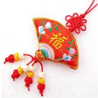 中國(guó)結(jié)刺繡香包小掛件 汽車掛飾 小禮物 扇子福字