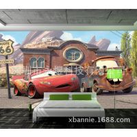 卡通迪士尼背景墻壁畫(huà) 兒童房汽車總動(dòng)員壁畫(huà)【品牌壁畫(huà)訂制】