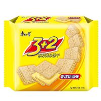 S康师傅 3+2饼干 苏打夹心饼干 香浓奶油味 375g 小点心零食品