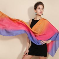 包邮珍品 真丝围巾真丝丝巾女***100桑蚕丝长款杭州丝绸披肩春夏