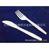 食品级PS塑料月饼刀叉 塑料蛋糕刀叉 一次性餐具一次性胶叉