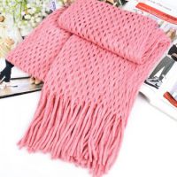 秋冬新款女款围脖 针织毛线 秋季套头女士围巾 网状流苏毛线围巾