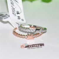 RB00805   白金戒指女士指环单戒子韩国时尚微镶五角星尾戒关节戒
