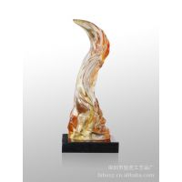 广州透明树脂雕塑摆件 广州抽象五羊城雕塑摆件 工艺品深圳雕塑 水琉璃雕塑摆件