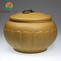 宜兴紫砂陶瓷密封罐储物罐普洱罐铁观音茶叶罐 纯手工菱花茶叶罐
