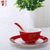 绅士虎夫妻碗结婚对碗婚庆喜碗碗碟勺子 婚庆礼品餐具 新婚礼物寓意龙凤呈祥中式婚礼***预祝新婚夫妇百年