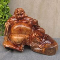 木雕神像 香樟木根雕工艺品弥勒佛摆件 根雕笑佛佛教用品礼品2891
