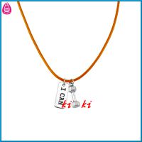 橙色腊线杠铃系列项链 i can 健身项链***出口 可定制logo