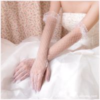 新娘婚纱有指长款手套蕾丝手套新娘手套婚纱礼服批发结婚白色手套