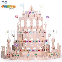 元智梦幻城堡认知启蒙积木 大块木制益智环保塑料儿童积木玩具