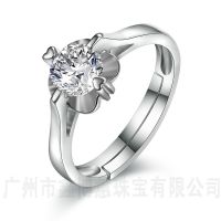 鑫博蕙厂家批发925银花朵戒指广州原创首饰设计纯银戒子