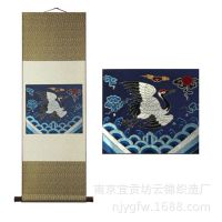云锦 南京云锦 宜贡坊厂家直销批发 仙鹤朝阳云锦挂轴画 云锦工艺品
