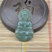 缅甸翡翠a货油青观音吊坠 天然原料***保障观音挂件