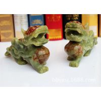 15厘米天然岫玉貔貅摆件招才玉石***办公室客厅家居装饰品
