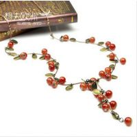 【韩版饰品】复古甜美季小樱桃可爱长项链毛衣链韩版饰品 K001