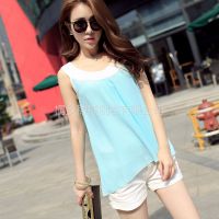 供应e-shang韩版女士吊带背心女打底衫夏 大码无袖雪纺衫背心小吊带衫