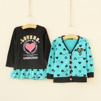 外贸童装 日单 女童开衫+打底裙衣两件套 儿童套装  C0815-39 特