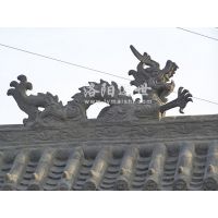 仿古瓦配件 二龙戏珠 仿古瓦 双龙戏珠 古建青瓦 屋顶摆件瓦片