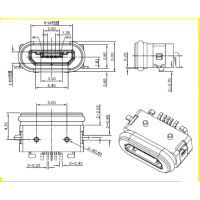 MICRO 5Pȫͷˮĸ 3A PA10T ˮȼIPX8 PCB-