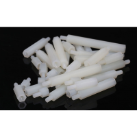 PC尼龙白色塑料单头六角隔离柱塑胶支撑柱M3M4