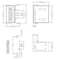 USB 2.0ȫĸAFȫ 90Ȳ ڽͭ-4P