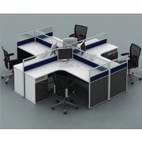 办公家具办公桌椅组合4人位L型十字型屏风工作位员工桌职员桌生产