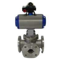 三通法兰气动球阀(法兰、三通、浮动式、)